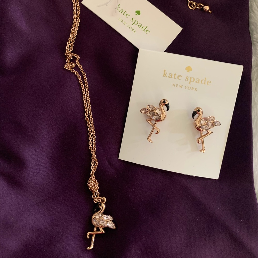 Kate spade swan earring and necklace